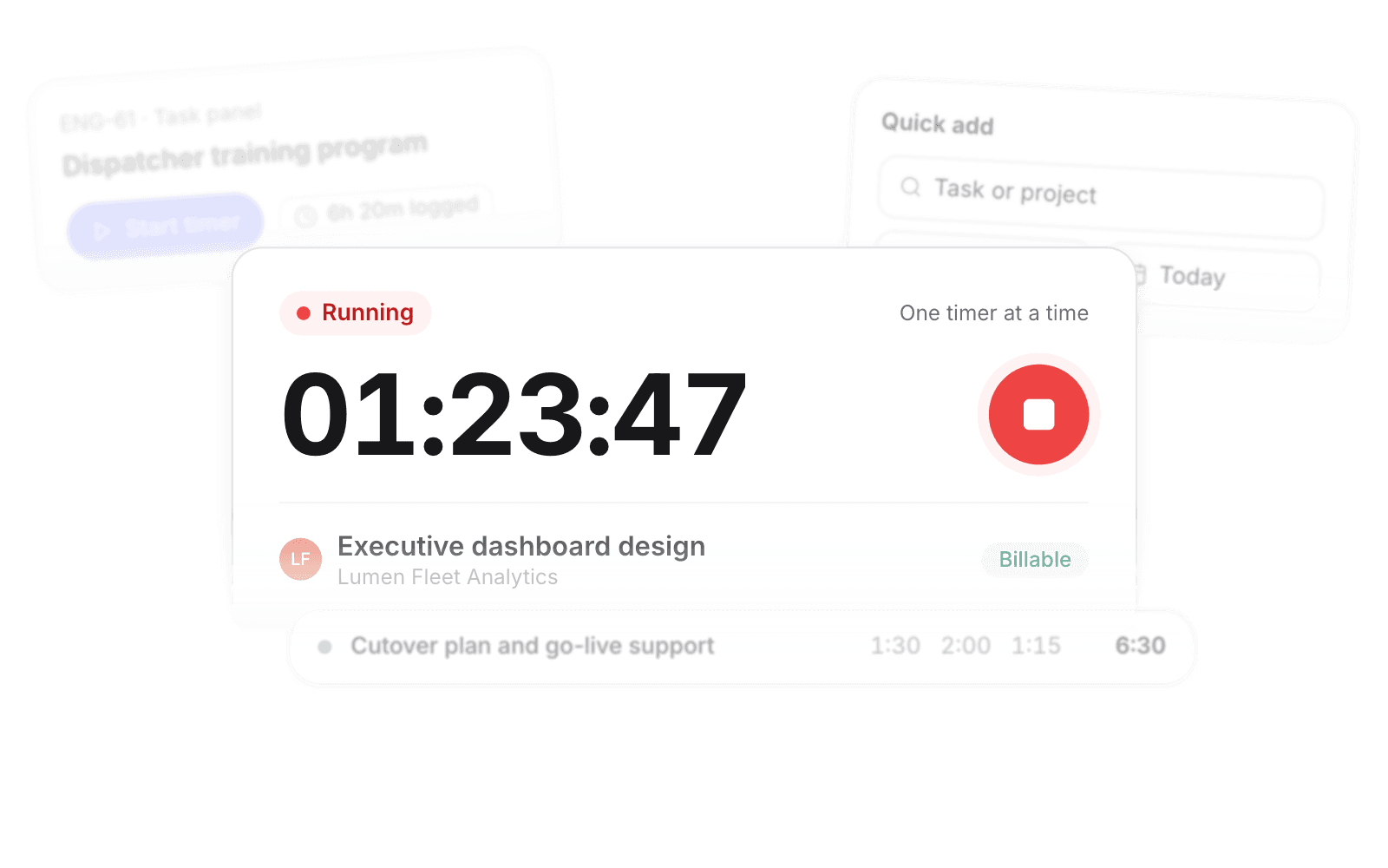 Timer, timesheet, and task time entry